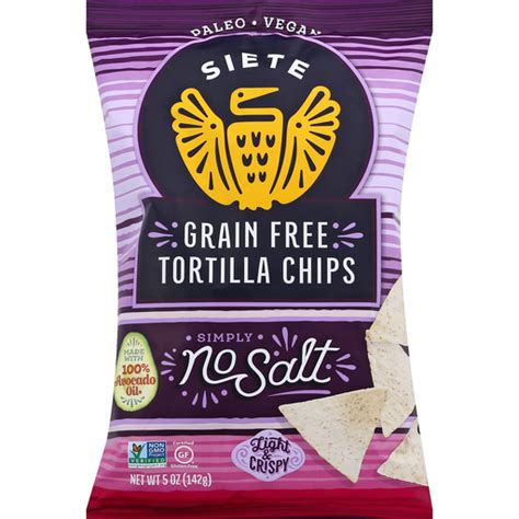 siete tortilla chips grain free simply no salt snacks chips and dips riesbeck