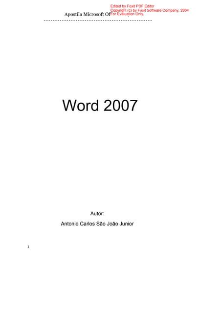 Simulado Microsoft Word 2007