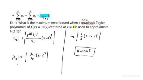 Finding An Error Bound Of A Taylor Polynomial Approximation Using The