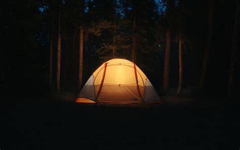 Download Wallpaper 3840x2400 Tent Camping Night Forest Dark 4k