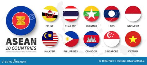 ASEAN Flags Ribbon AEC Asean Economics Community Flags10 Countries