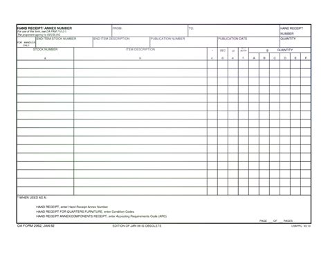 Da Form 2062 Fillable Printable Forms Free Online