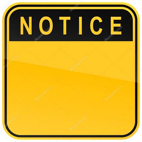 Yellow Warning Blank Notice Sign On A White Background — Stock Vector