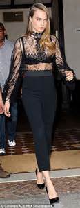 Cara Delevingne Shows Trim Figure In See Through Lace Top While Leaving