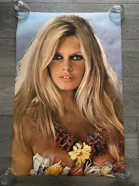 Vintage 1972 Brigitte Bardot Hot Sexy Poster Head Shot Close Up 37 5 X24 5 85 00 Picclick