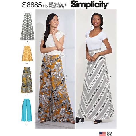 simplicity 8885 misses skirt and pants