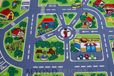 Kids Playmat City Street Childrens Interactive Educational Rugs