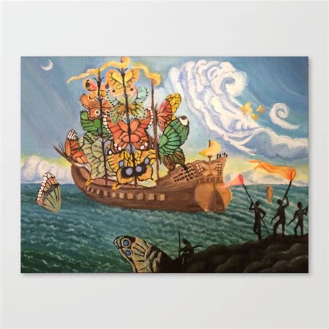 Copy Of Ship With The Butterfly Sails By Salvador Dalí Sticker Canvas