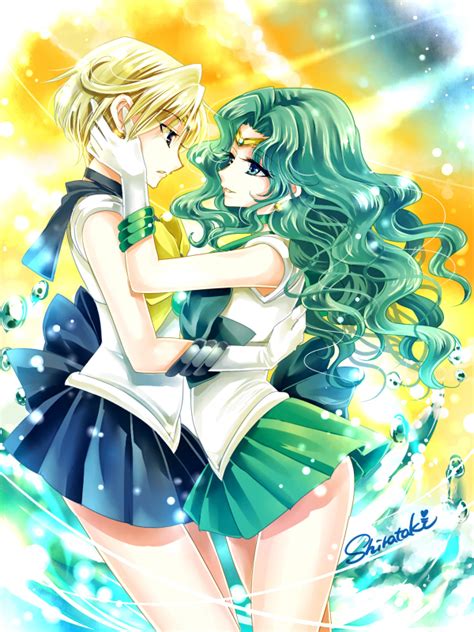 Safebooru 2girls Aqua Eyes Aqua Hair Bishoujo Senshi Sailor Moon Blonde Hair Blue Bow Blue
