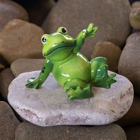 Cute Frog Figurine Garden Décor Ceramic Frog Yard Etsy