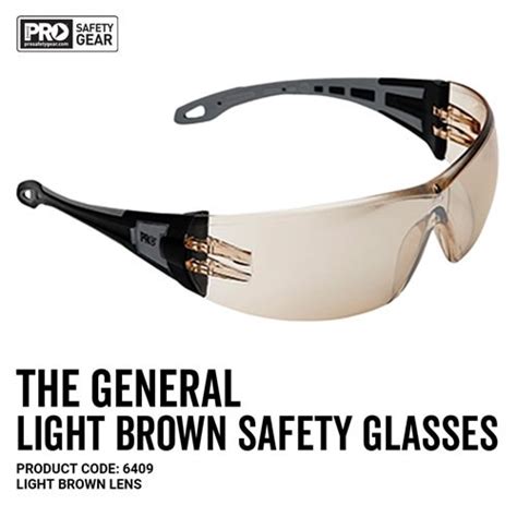 Pro Choice 6409 The General Safety Glasses Brown Tint Lens Hip Pocket Workwear And Safety