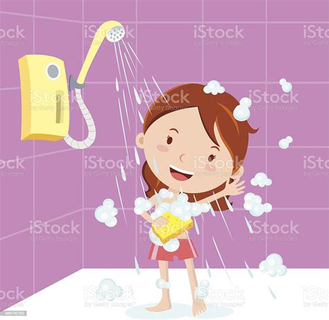 Girl Shower Stock Vector Art 466700163 Istock