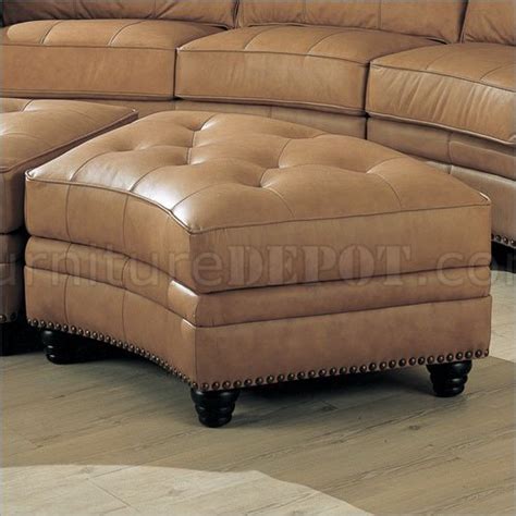 Choose from contactless same day delivery, drive up and more. Camel Leather Sectional Sofa & Ottoman Set W/Nail-Head Design