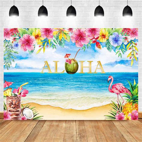 Free Download Neoback Aloha Tiki Party Backdrop Hawaii Flamingo