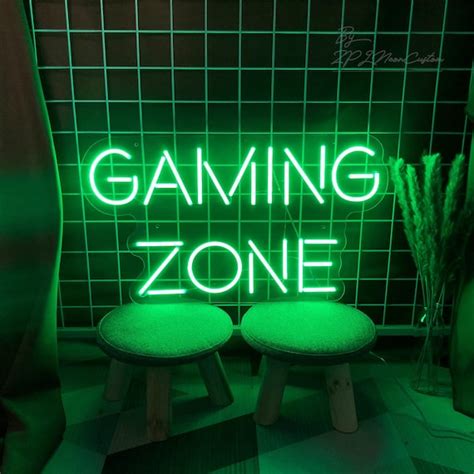 Gaming Zone Neon Sign Custom Led Neon Light For Bedroom Play Etsy