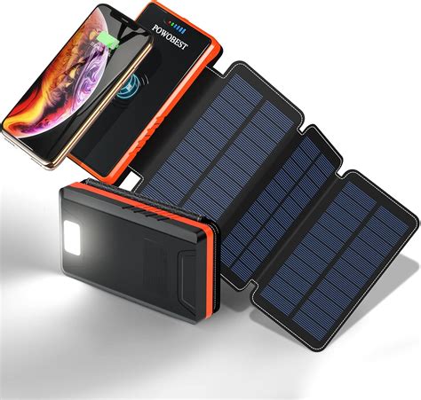 Buy Powobest Solar Power Banksolar Phone Charger20000mahoutdoor