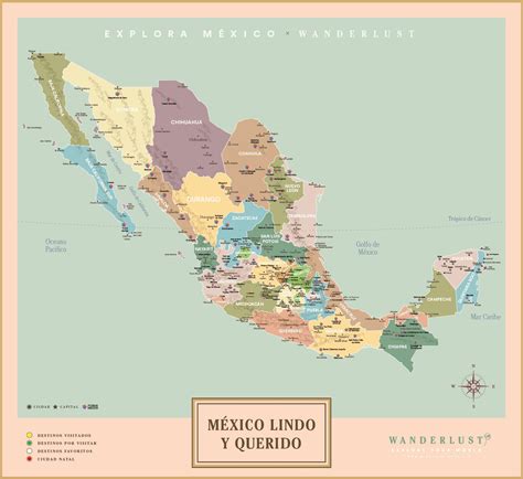 Mapas México Personalizados Wanderlust Maps