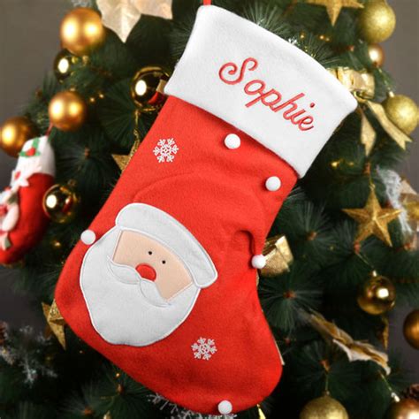 Personalized Embroidered Name Santa Christmas Stocking