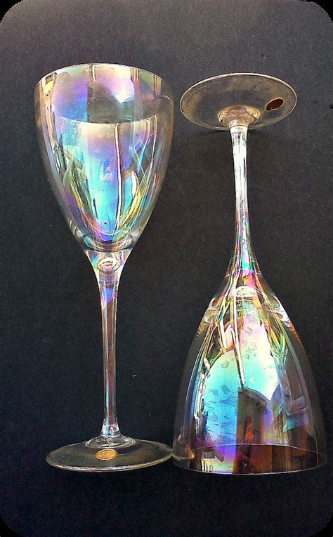 Vintage Sip Rainbow Iridescent Crystal Wine Glass Iridescent Crystal Glass Iridescent Glass
