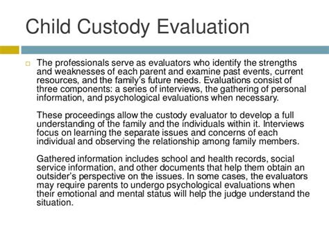 A Navigation Through A Child Custody Evaluation