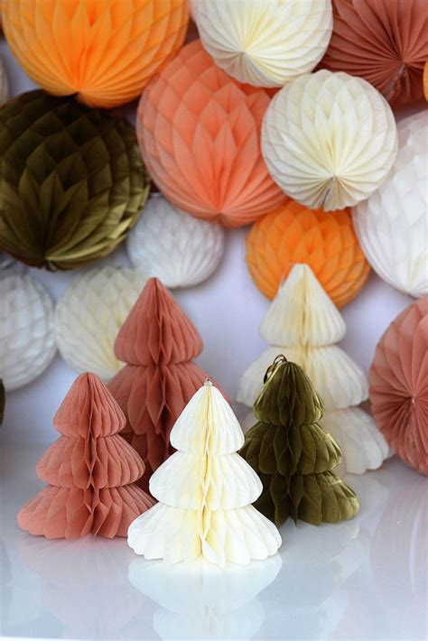 Paper Christmas Tree Honeycomb Decoration Custom Color Etsy