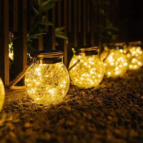 Garden Solar Cracked Glass Ball Lightssolar Powered Etsy