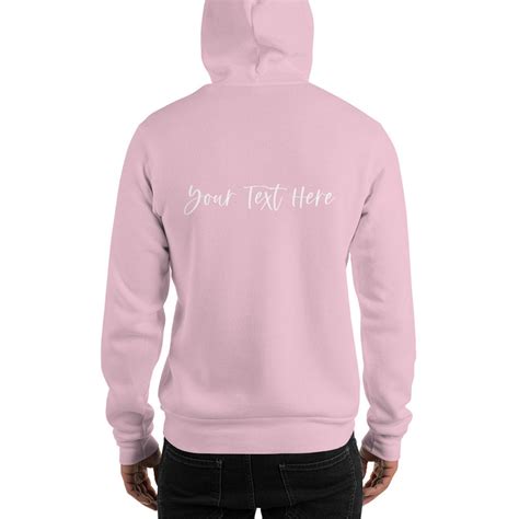 Customizable Text Mens Hoodie With Personalized Message Etsy