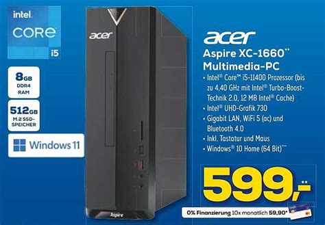 Acer Aspire Xc 1660 Multimedia Pc Angebot Bei Euronics Xxl 1prospektede