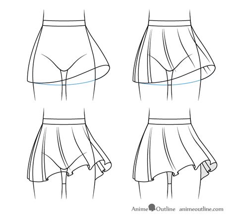 How To Draw Anime Skirts Step By Step Animeoutline