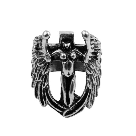 Exquisite Naked Angel Wings Stretch Ring Vintage High Quality Punk