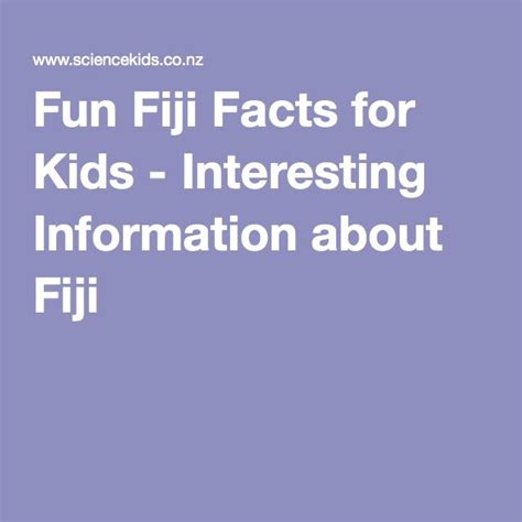 Fun Fiji Facts For Kids Interesting Information About Fiji