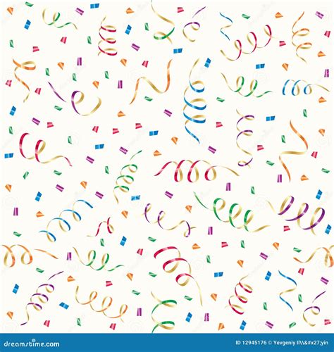 Party Streamers And Multicolored Confetti Stock Vector Illustration