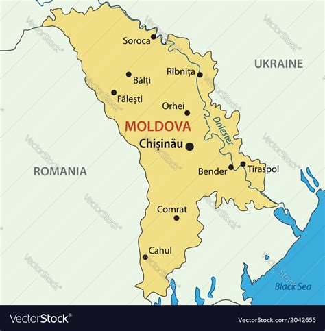Republic Of Moldova Map Royalty Free Vector Image