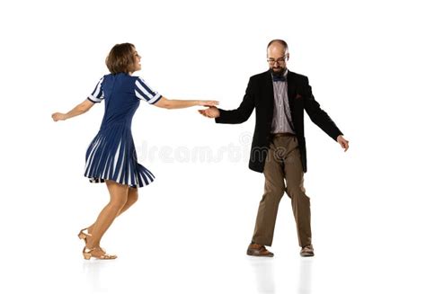 Social Dancing Couple Of Dancers Young Man And Woman In Vintage Retro