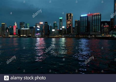 Download This Stock Image Evening View Of Wan Chai District On The