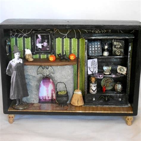 Gothic Art Shadow Box Art Witch Diorama
