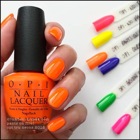 Opi Pants On Fireopi Neons 2016 Swatches Review Orange Nail Polish