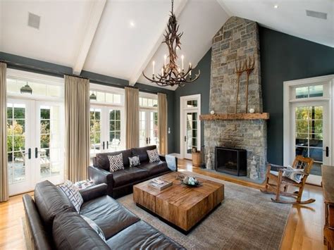 You could do to makeover an area. Rustic Living Room with Cathedral ceiling, Chandelier ...