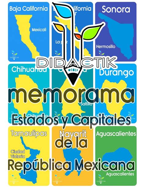 Memorama De Los Estados De La República Mexicana Para Niños