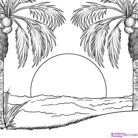 sunset coloring pages    print