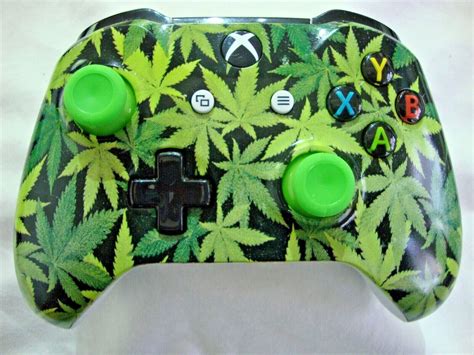 Custom Hydro Dipped Cannabis Leaf Xbox One S Bluetooth Wireless