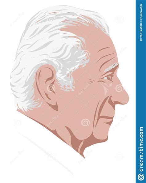 King Charles Iii Profile Editorial Use Only Vector Illustration