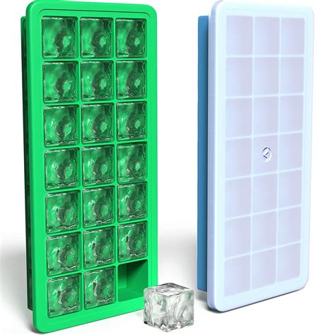 Vremi Silicone Ice Cube Trays With Plastic Lids Bpa Free Ice Tray Set