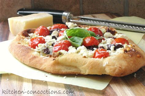 Need a recipe for mediterranean pizza? Easy Mediterranean Pizza - Kitchen Concoctions