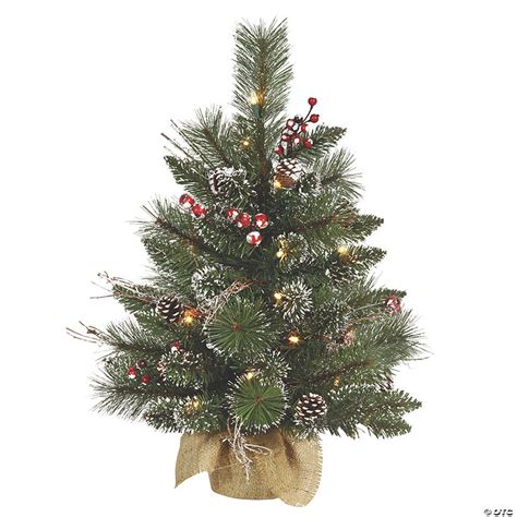 Vickerman 2 Snow Tipped Pine And Berry Christmas Tree With Clear Lights