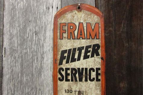 Rare Fram Oil Air Filter Thermometer Sign Full Size 39 Inch Etsy Canada