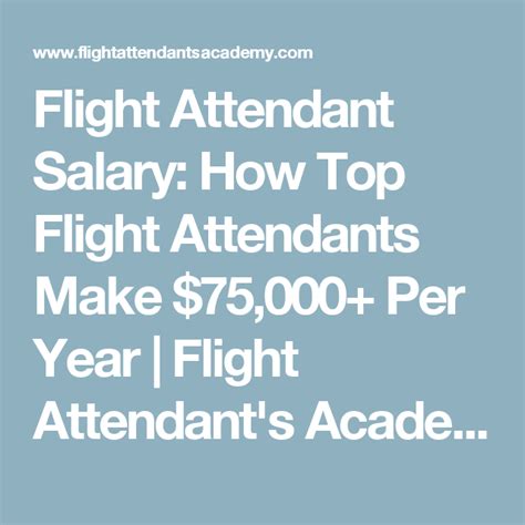 Flight Attendant Salary How Top Flight Attendants Make 75000 Per