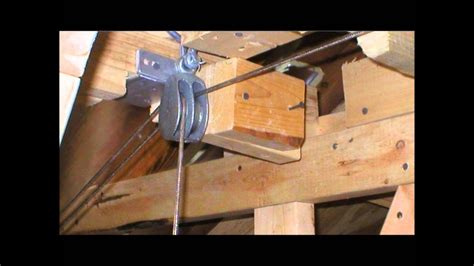 Setting up a 4 point pulley lift system (optional setup) everything so far has created the basics for a simple pulley system like the one seen in the video. ATTIC LIFT HOW I MADE IT (PICTURES) - YouTube
