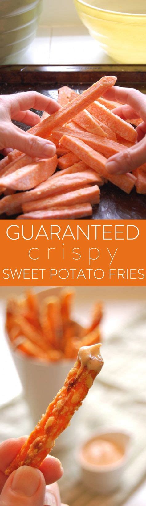 This sweet potato fries dip has a spicy kick that pairs perfectly with the sweetness of the potatoes. Guaranteed Crispy Sweet Potato Fries & Sriracha Mayo Dip | Recipe | Sweet potato fries, Crispy ...