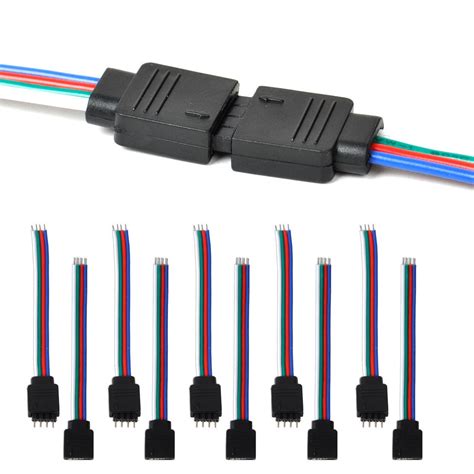 10pcs 4pin Male Female Connector Wire Cable For 3528 5050 Smd Led